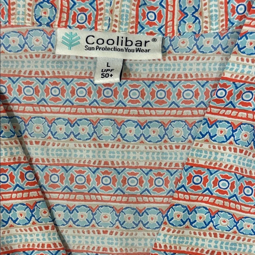 Coolibar Sleeveless Blouse - Red and Blue Stripes SKU1129 - Picture 2 of 6